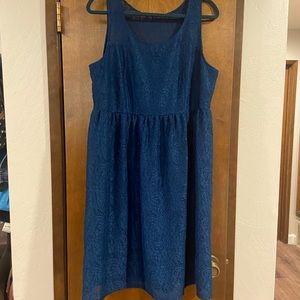 Sleeveless peacock blue lace dress- Lane Bryant
